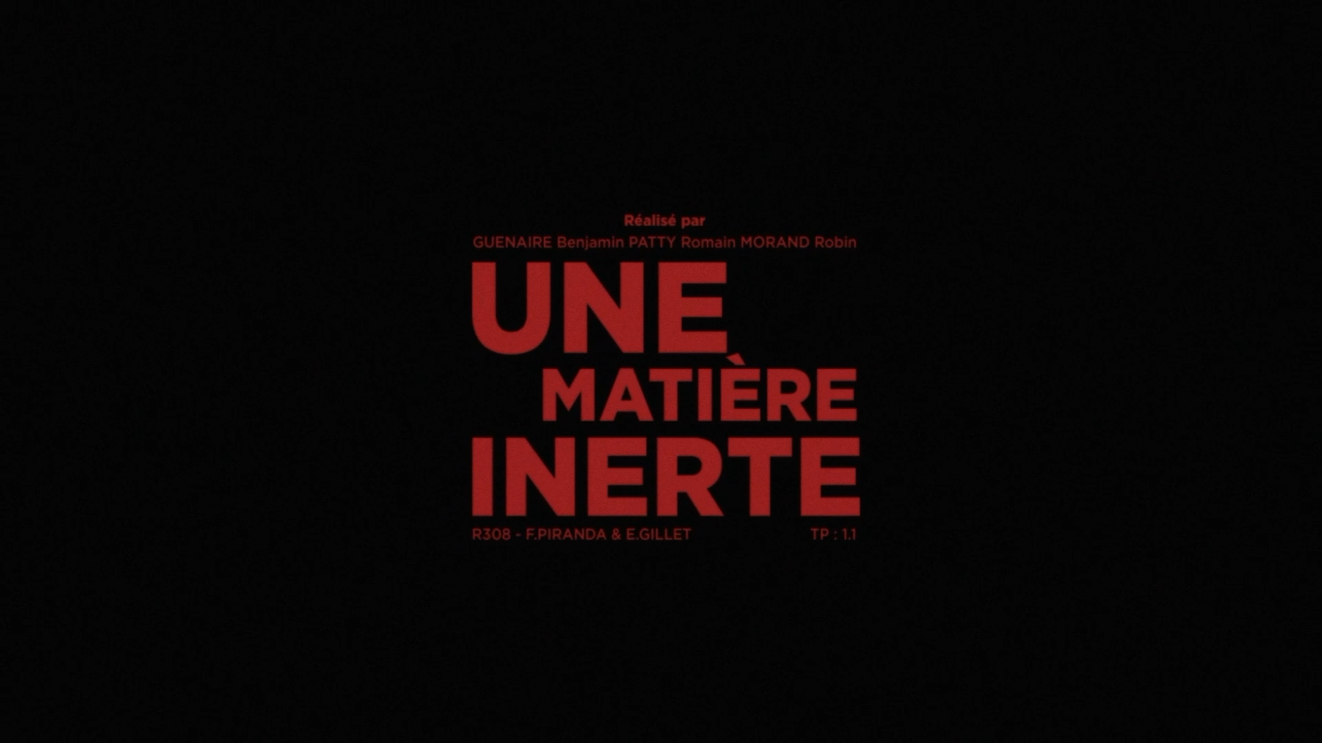 UNE MATIERE INERTE